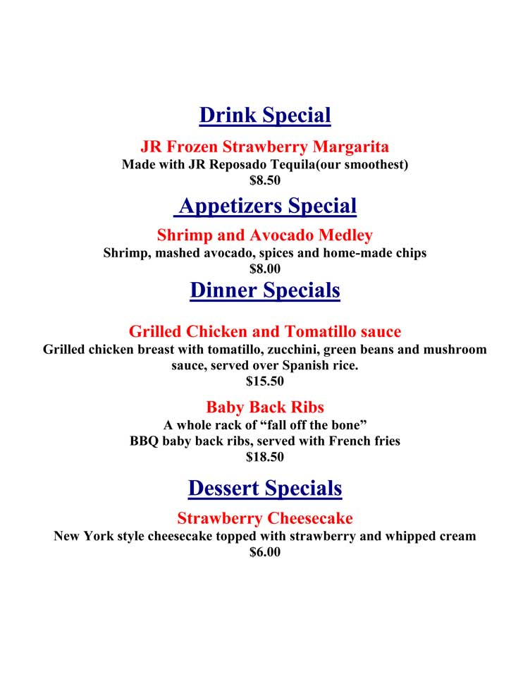 Daily Specials